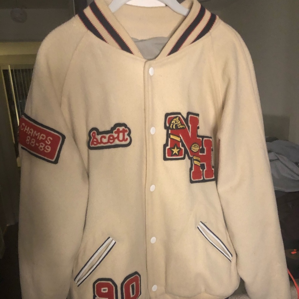 90s vintage letterman jacket size large